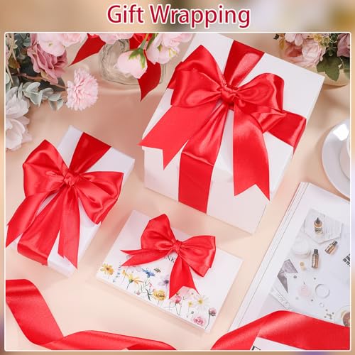 woric Red Satin Ribbon 1.5 Inch 60 Yards for Gift Wrapping - color: Red