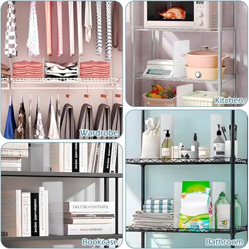 8 Pack Shelf Dividers for Wire Shelves, Acrylic Clear Closet Organizers and Storage for Sweater, Shirts, Bookshelf Handbags Separators Dividers for Closet Organization in Bedroom/Kitchen/Office/Pantry