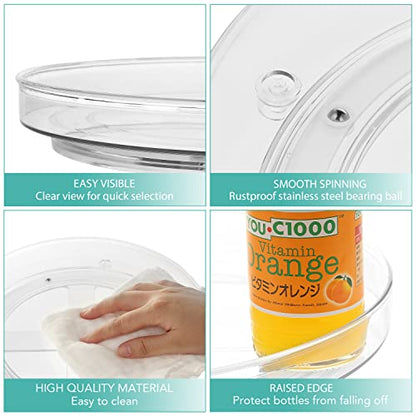 URALFA 3 Tier Lazy Susan Organizer, 9 Inch Clear Rotating Makeup Organizer - size: 9 Inch / 3 Tier / 1 Pack