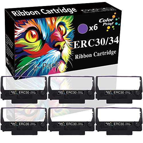 6-Pack ERC30 ERC-30 ERC 30 34 38 Purple Ribbon Cartridge