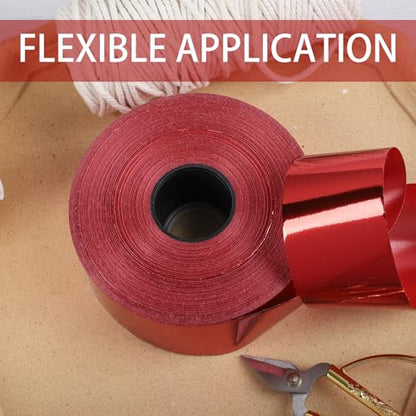 Shiny Waterproof Ribbon,Curling Ribbon for Gifts Package Wrapping,Crafting. (Red, 2inch x 100yards) (Pack of 2) - color: Red, size: 2inch x 100yards (Pack of 2)