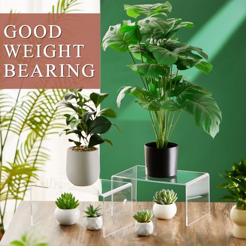 RattanView 2 Pcs 13 Inch Large Clear Acrylic Shelf Riser, 5mm Thick - color: Clear, size: 13 Inch, 5 mm