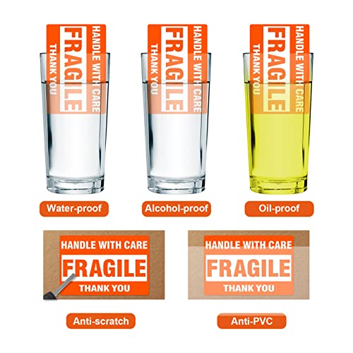SJPACK 5000 Fragile Stickers 10 Rolls 2" x 3" Fragile - Handle with Care - Thank You Shipping Labels Stickers (500 Labels/Roll) - size: 10 Rolls