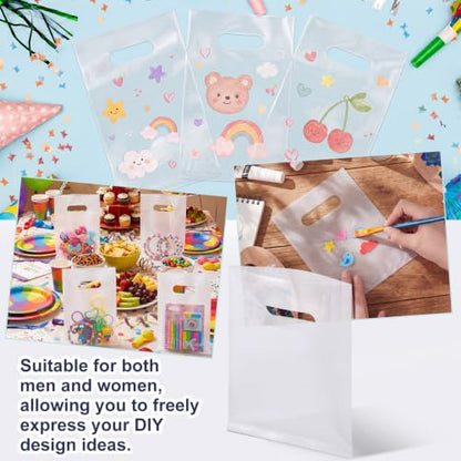 Maitys Clear 300 Pcs Small Plastic Bags with Handles 5x7 for Business - color: Clear
