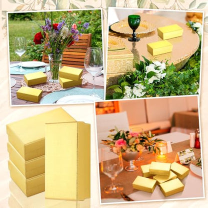 Tenceur 100 Pcs Jewelry Gift Boxes Jewerly Box - color: Gold, size: 3.2 x 2 x 1.2 in