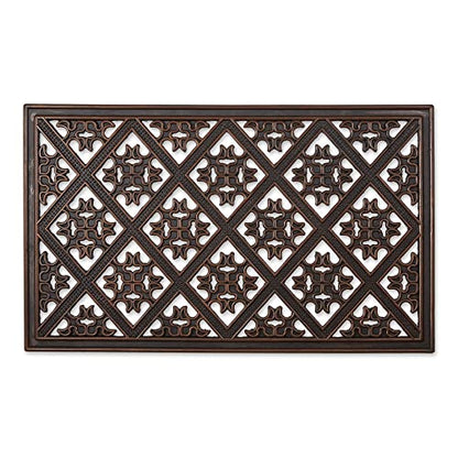 DII Rubber Doormats Collection All Weather, 18x30, Brown Diamond Lattice - color: Brown Diamond Lattice, size: 1'6" x 2'6" (Rectangular)