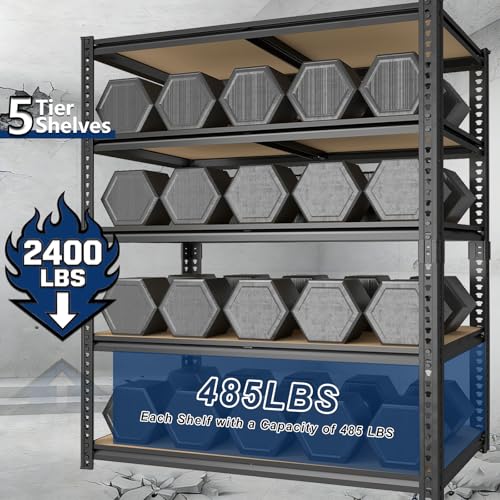 Garage Storage Shelves, Heavy Duty Shelving, 20" D x 40" W x 72" H - size: 20"D x 40"W x 72"H