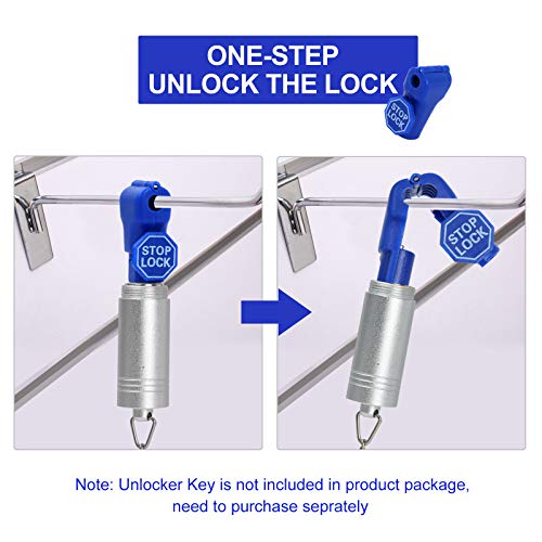200Pcs Blue Peg Hook Security Stop Lock 6mm for 4.5-5.9mm Retail Pegboard - color: Blue
