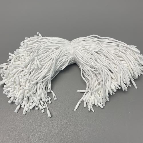 Retail Price Tag Strings with Snap Lock – 7.5" Cotton Hanging Strings, White, Bulk 1000 Pack – Perfect for Retail Stores, Garments, Crafts, and Merchandise Display