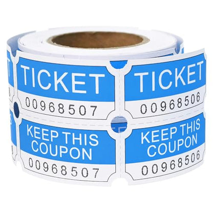 L Liked 250 Raffle Tickets Rolls, Blue (4 Color Selection),Double Roll,50/50 Raffle Tickets for Events, Entry, Class Reward - color: 250 Tickets-blue