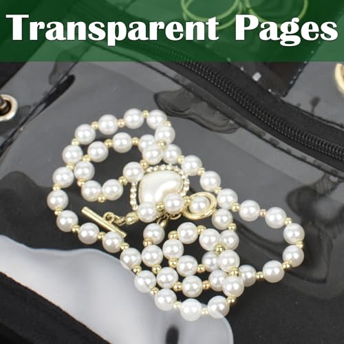 Travel Jewelry Organizer Case,Small Jewelry Bags Jewelry Storage Book Ring Binder with Clear Zipper Velvet Pouch for Traveling (Inner Pages,Black,3 PCS,Large) - color: Inner Pages,Black,3 PCS,Large
