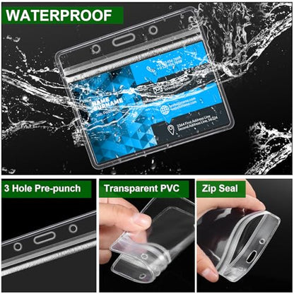 Marspark 4"x3" Name Badge Holder with Lanyard Bulk, Dark Green, 200 Sets - color: Dark Green