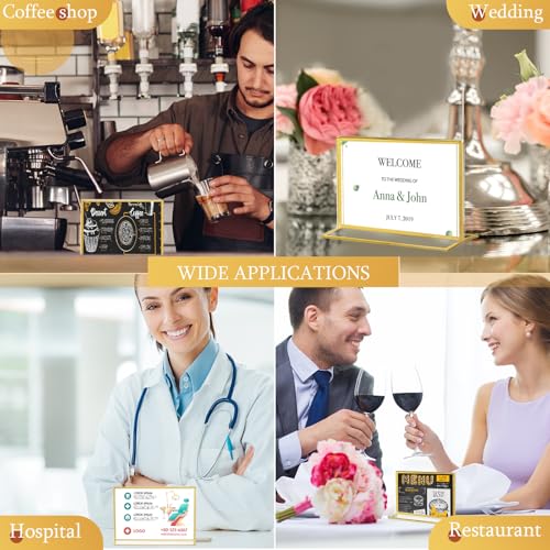 Hoteam 24 Pack 7 X 5 Inch Gold Acrylic Sign Holder Picture Frame - size: 7 x 5 Inch
