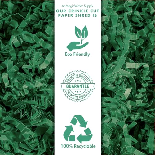 MagicWater Crinkle Cut Paper Gift Basket Filler - 2 LB - Green - color: Green