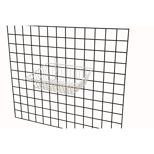 Econoco Multi-Fit Sloping Wire Baskets, Set of 6, White - color: White Finish