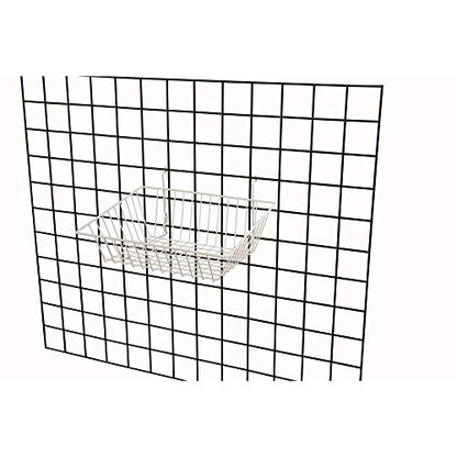 Econoco Multi-Fit Sloping Wire Baskets, Set of 6, White - color: White Finish