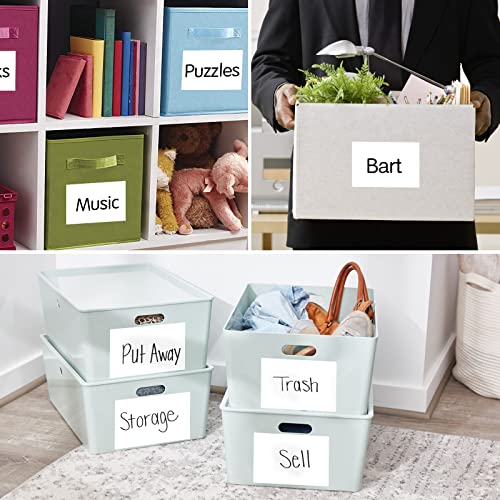 150 Pcs Labels for Storage Bins, 6 X 4 Inch Removable Labels for Storage Bins, Tear Resistant No Residue Storage Bin Label, Matte White Blank Box Label for School, Home, Business - size: 150 labels / 75 Sheets(6" x 4")