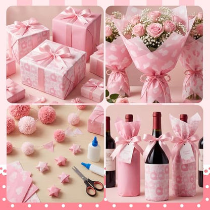 woric 120 Sheets Pink Tissue Paper Bulk 20 x 14 Inch - color: Pink Baby Shower