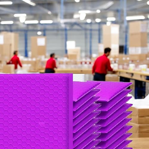 iMBAPrice 500-Pack #000 (4" x 8") Premium Mat Purple Color Self Seal Poly Bubble Mailers Padded Shipping Envelopes (Total 500 Bags) - color: Purple Poly Bubble, size: 4"x8" Poly (500 Envelopes) Value Pack