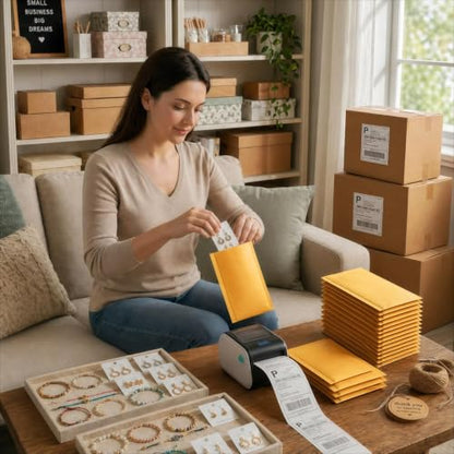 Fuxury Kraft Bubble Mailers 4x8" 100 Pack Small Padded Envelopes Usable 4x7 - color: Yellow, size: 4x8" 100PC