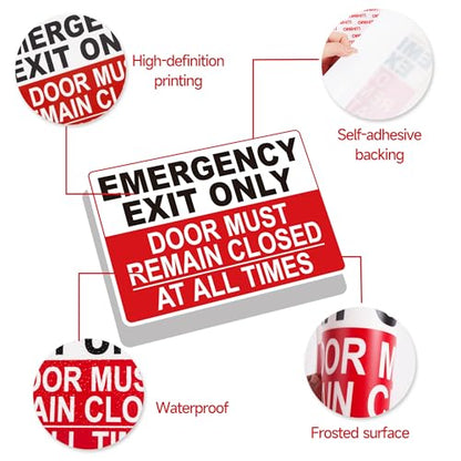 Emergency Exit Only Signs Sticker，Self Adhesive - color: Emergency Exit Only 02