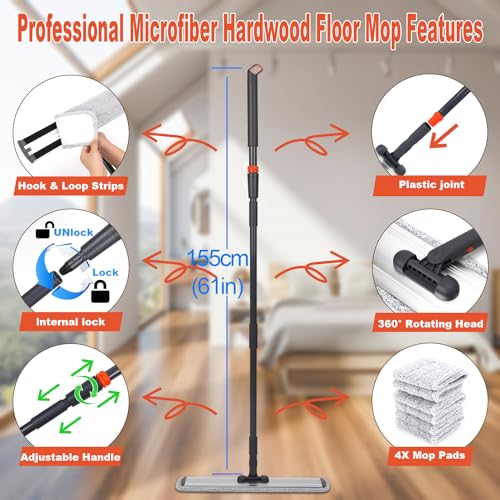 Professional 18 in Microfiber Mop Large Flat Mops for Floor Cleaning - size: 18 inches
