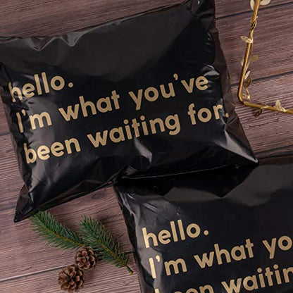 RUSPEPA Poly Mailer Shipping Bag with Self Sealing, Business Text Printed Design 2.3 Mil Heavy Duty Self Seal Mailing Envelopes, 100 Pack 10 x 13 inches, Black - color: Black, size: 10 x 13 inches