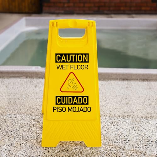 12-Pack A-Frame Double-Sided Bilingual Caution Wet Floor Signs