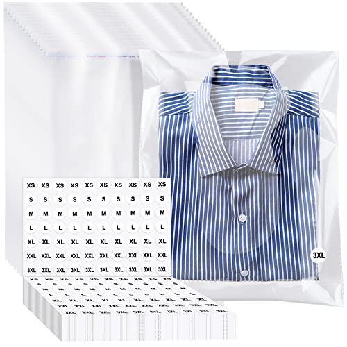 PerKoop 400 Pcs 10"x13" Plastic Clear T Shirt Bags Clothing Package - size: 10"x13"