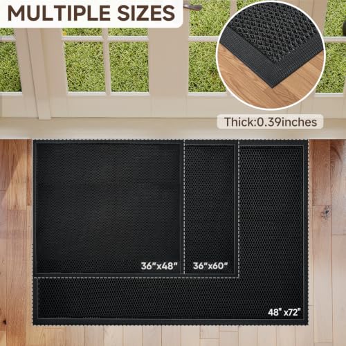TANYOYO 4'x6' Ft (48"x72") Commercial Heavy Duty Rubber Mesh Door Mat – Waterproof Non-Slip Dirt Trapper for Mall Entrance, Patio, Garage & High Traffic Walkways, Black Outdoor Commercial Welcome Mat - size: 4' x 6' (Rectangular)
