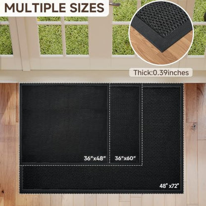 TANYOYO 3' X 4'Ft (36×48) Commercial Heavy Duty Rubber Mesh Door Mat – Waterproof Non-Slip Dirt Trapper for Mall Entrance, Patio, Garage & High Traffic Walkways, Black Outdoor Commercial Welcome Mat - size: 3' x 4' (Rectangular)