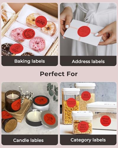 MUNBYN 2 Inch Red Round Thermal Labels for Business, 750 Sheets/1 Roll - color: Red, size: 2inch