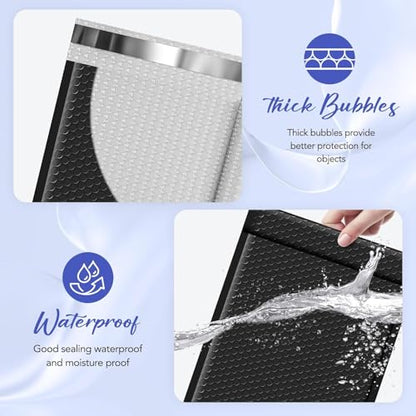 Fuxury Bubble Mailers Bulk 9.5x14.5" 250 Pack Black Large Padded Envelopes - color: Black, size: 9.5x14.5" 250PC