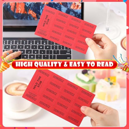 Kosiz 1000 Sheet 15 Bid Raffle Ticket Sheet Bulk Red Chinese Auction Ticket - color: Red, size: 15 Bid