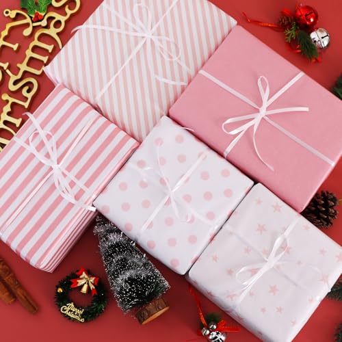 BEISHIDA 100 Sheets Pink White Tissue Paper Bulk for Gift Wrapping Gift Bag - color: 5dpinks100