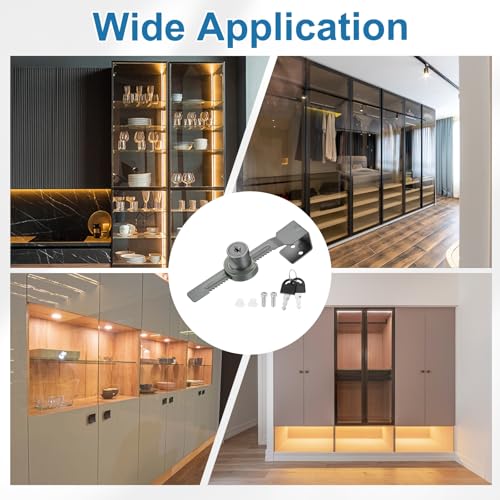 1" Luminous Sliding Glass Door Ratchet Lock Fit 0.39-0.79" Grey - color: Gray, size: 1 Inch