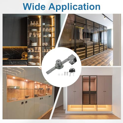1" Luminous Sliding Glass Door Ratchet Lock Fit 0.39-0.79" Grey - color: Gray, size: 1 Inch