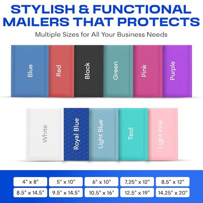 Royal Blue Bubble Mailers 4x8, Poly Padded Envelopes #000, 500 Pack - color: Royal Blue, size: 4"x8" / 500 Pack