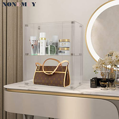 NONEMEY Acrylic Display case with Lock,3 Tier Lockable Security Display Case, Dustproof Protection Countertop Organizer Box for Collectibles (3Tier 12×5.9×16inch；30.5×15×41cm) - size: 3 tier-12*5.9*16.2in