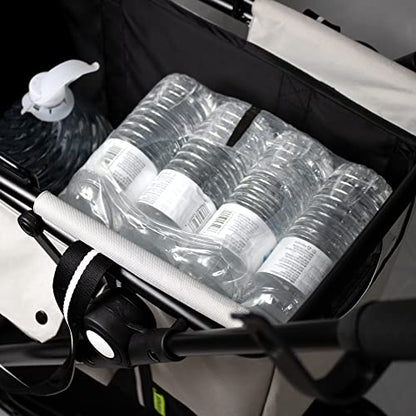 SEEKER Lightweight Foldable Grocery Cart on Wheels with Removable Heavy Duty Shopping Bag | Roll to The Grocery or Laundry, Gray (SKR-1000)