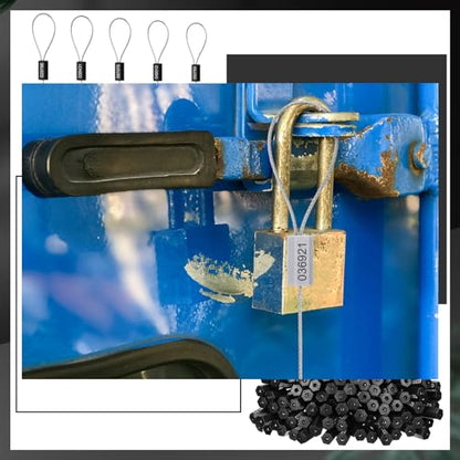 Nuogo 200 Pcs Black Steel Security Cable Seals - color: Black
