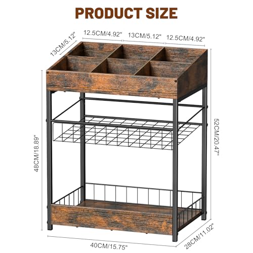 Snack Organizer for Countertop, 6 Adjustable Compartment - size: 40×28×52cm