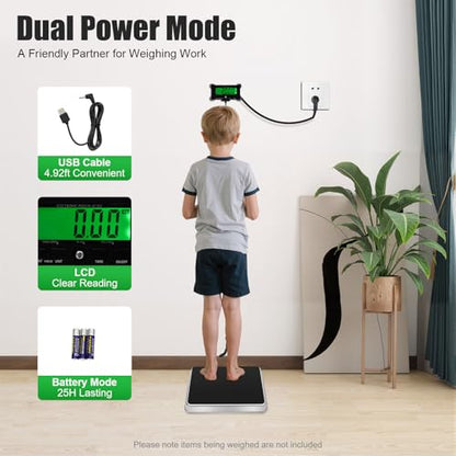 Shipping Scale, 440lb × 50g Accuracy Digital Heavy Duty Postal Scale Luggage Scale with Stainless Steel Platform & LCD Display for Packages Luggage Batteries & USB Cable Included
