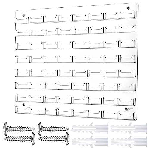 Hillban Acrylic Business Card Holder Wall Mount Office, 64 Pockets - size: 64 Pockets