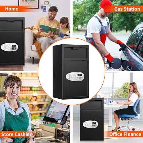 6.0 CU FT Extra Large Drop Safe for Business, Anti-Theft Money Drop Slot Safes with Digital Keypad and Spare Keys, Heavy Duty Depository Safe for Home Office Retail Store Business Mail Church - size: 6.0 CUFT
