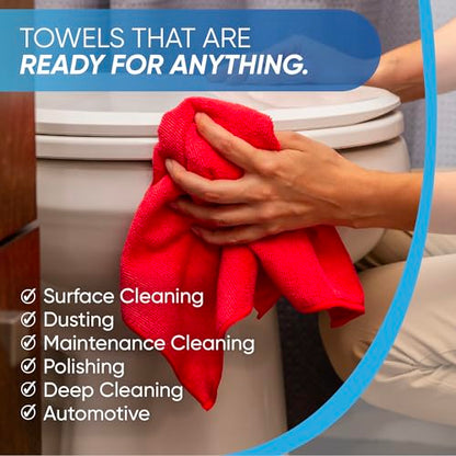 Gray Microfiber Cleaning Cloth - 12 Pack | Better Quality All Purpose Towels | Great for Messes in the Home | Clean, Dust, Polish | Soft, Absorbent, Durable | Wash 100s of Times - color: Gray