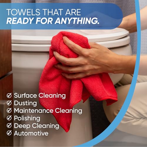 Microfiber Wholesale Black Microfiber Cleaning Cloth - 12 Pack | Better Quality All Purpose Towels Great for Messes in The Home | Clean, Dust, Polish | Soft, Absorbent, Durable | Wash 100s of Times - color: Black