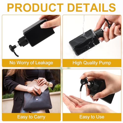 Domensi 24 Pcs 3.4 oz Pump Bottle Mini Travel Bottles, Whole Black - color: Whole Black