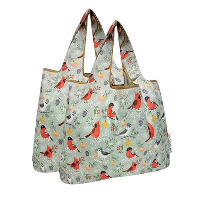 allydrew Medium Foldable Tote Nylon Reusable Grocery Bag (Set of 2) - color: Cardinals