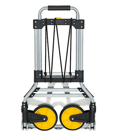 Mount-It! Folding Hand Truck and Personal Dolly, Aluminum Trolley, Heavy Duty 264 Lb Capacity Cart, Dolly Cart with Wheels of Durable Rubber, Soft Grip Telescoping Handle for Indoor Outdoor, Foldable - size: 264 Lb Capacity